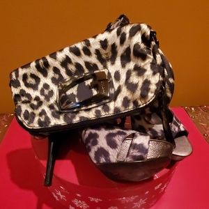 GUESS Animal print crossbody bag and heels